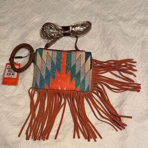 Montana West Multicolor Fringe Clutch